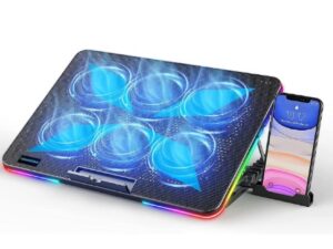X8 12" to 17" RGB 6 Fan Gaming Cooling Pad