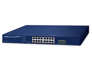 GSW-1820HP 16-Port 10/100/1000T 802.3at PoE + 2-Port 1000X SFP Gigabit Ethernet Switch