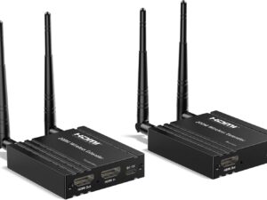 200M Wireless HDMI Extender Long Range with Loop-Out, Support 2.4 / 5GHz for Streaming Video/Audio from Laptop,PC, TV Box to HDTV/Projector