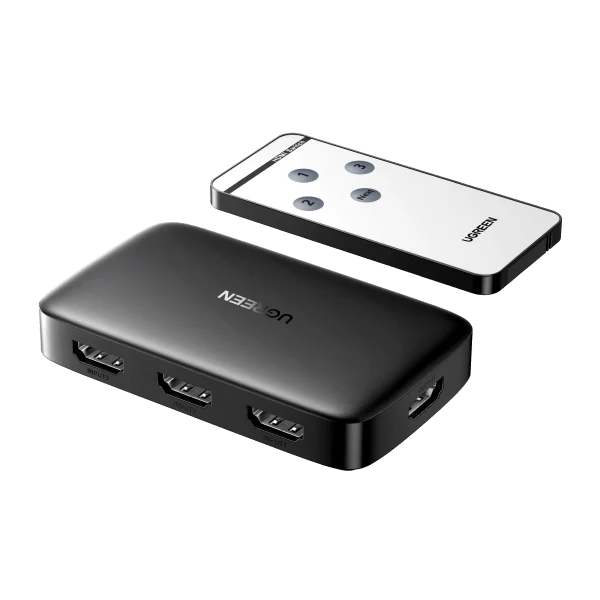 UGREEN 80125 3-IN-1 OUT HDMI Switch - 4K 3D HD, Remote Control