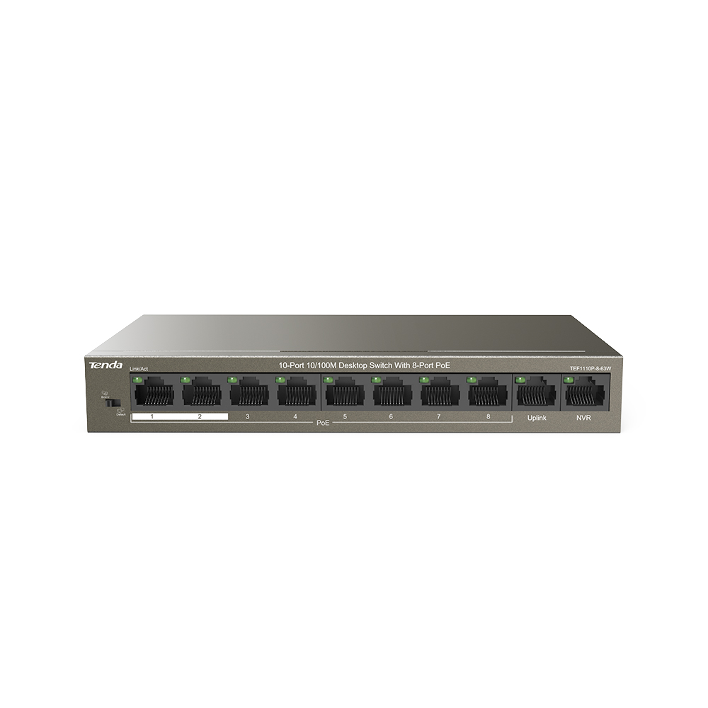 Tenda TEF1110P-8-63W SWITCH WITH 8-PORT POE