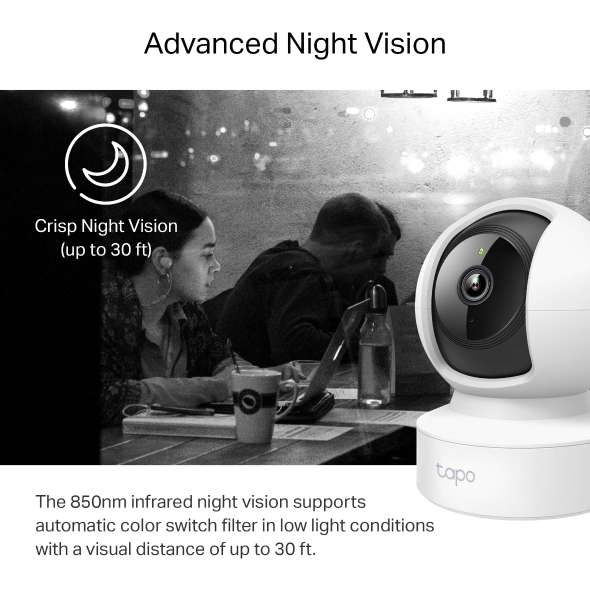 Tapo 2K Pan/Tilt Home Security Wi-Fi Camera Tapo C212 - الصورة 3
