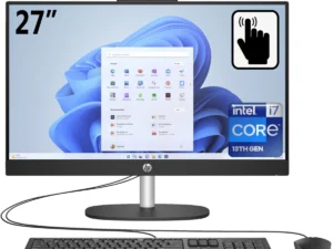HP All-in-One 27-cr0155nh PC (2023) NEW 13Gen Intel Core i7 10-Cores w/ 27" IPS Full HD 99% sRGB Touch Display (Customized) - Black