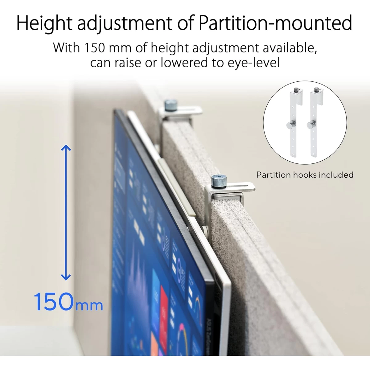 ASUS MB249C ZenScreen 24” IPS Full HD Portable USB Type-C Multi-Stand Design (Kickstand, C-clamp Arm, Partition Hook, Carrying Handle) w/ Speakers - الصورة 3