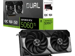 ASUS Dual GeForce RTX 5060 Ti 16GB GDDR7 OC Edition 128-Bit Memory, 2632 MHz Boost Clock, 28 Gbps Memory Speed, 4608 CUDA Cores