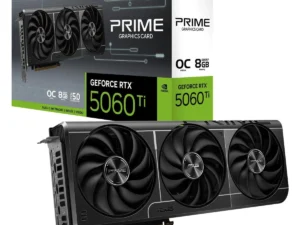 ASUS PRIME GeForce RTX 5060 TI 8GB GDDR7 128-Bit Memory, 2572 MHz Boost Clock, 28 Gbps Memory Speed, 4608 CUDA Cores