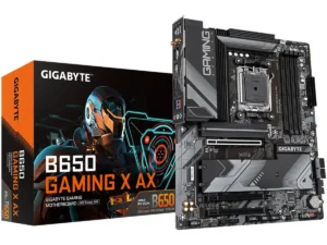 Gigabyte B650 GAMING X AX AM5 ATX AMD B650 Chipset, 4x DDR5 DIMM 128GB Max Memory, BT 5.2 & Wi-Fi E6 Connectivity, 1x PCI 4.0 x16, 1 x HDMI, 1x DP
