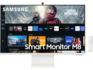 SAMSUNG 32-Inch M8 (M80D) Series 4K UHD Smart Monitor with Streaming TV, Speakers, HDR10+, AI Upscaling, USB-C, Ergonomic Stand, SlimFit Camera, Gaming Hub