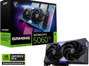 MSI GeForce RTX 5060 Ti GAMING OC 8GB GDDR7 128-Bit Memory, 2647 MHz Boost Clocks, 28 Gbps Memory Speed, 4608 CUDA Cores, PCI Express Gen 5 x16