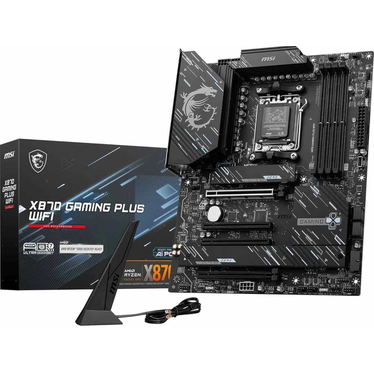 MSI X870 Gaming Plus WiFi 7 ATX AMD AM5 SPS VRM DDR5 Memory Boost 8200+ MT/s (OC), PCIe 5.0 x16 & 4.0 x16, M.2 Gen5, 5G LAN Mainboard
