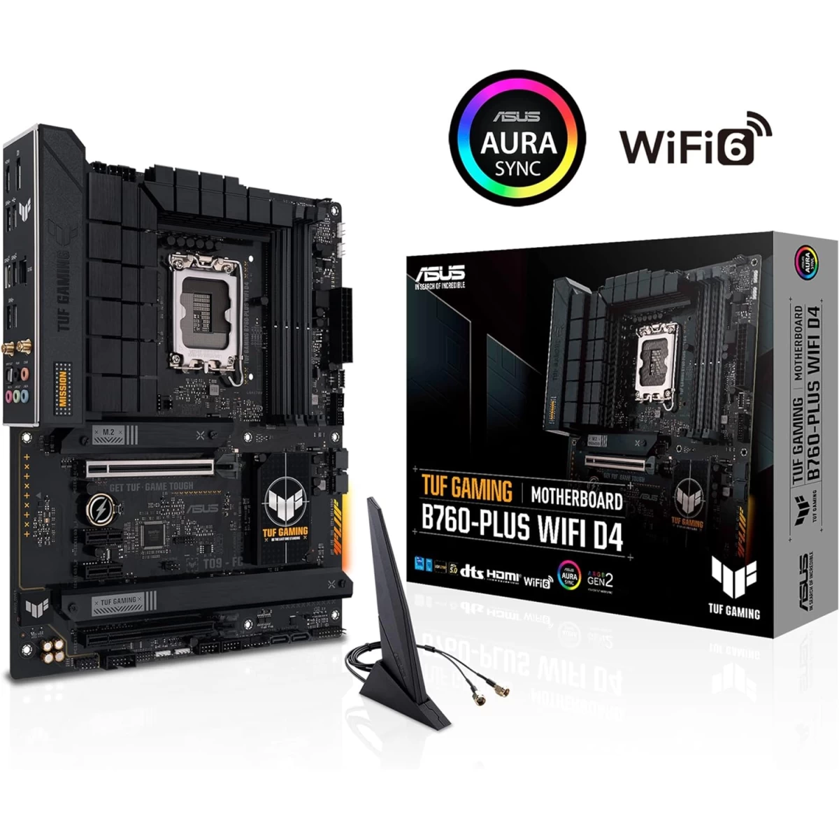 ASUS TUF GAMING B760-PLUS WIFI DDR5 Intel B760 LGA 1700 ATX PCIe 5.0 3x PCIe 4.0 M.2 2.5Gb Ethernet USB 3.2 Gen 2x2 Type-C