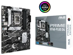 ASUS Prime B760-PLUS D4 Intel (14th and 13th Gen) ATX PCIe 5.0 3xPCIe 4.0 M.2 DDR4 2.5Gb LAN USB 3.2 Gen 1 Type-C,Thunderbolt (USB4?)