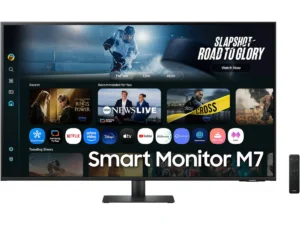 SAMSUNG M7 43" M70F Smart Monitor VA 4K UHD Resolution, 60Hz Refresh Rate, 4ms (GtG) Response Time, Tizen Operating System, WIFI5 & BT5.2 Connectivity, Black Built In Speakers & Remote