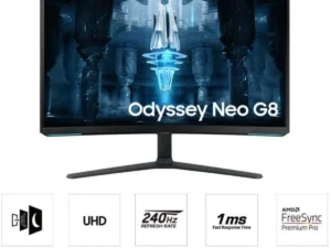 SAMSUNG 32" Odyssey Neo G8 4K UHD 240Hz 1ms G-Sync Curved HDR 2000 G-Sync Compatible Adjustable Stand