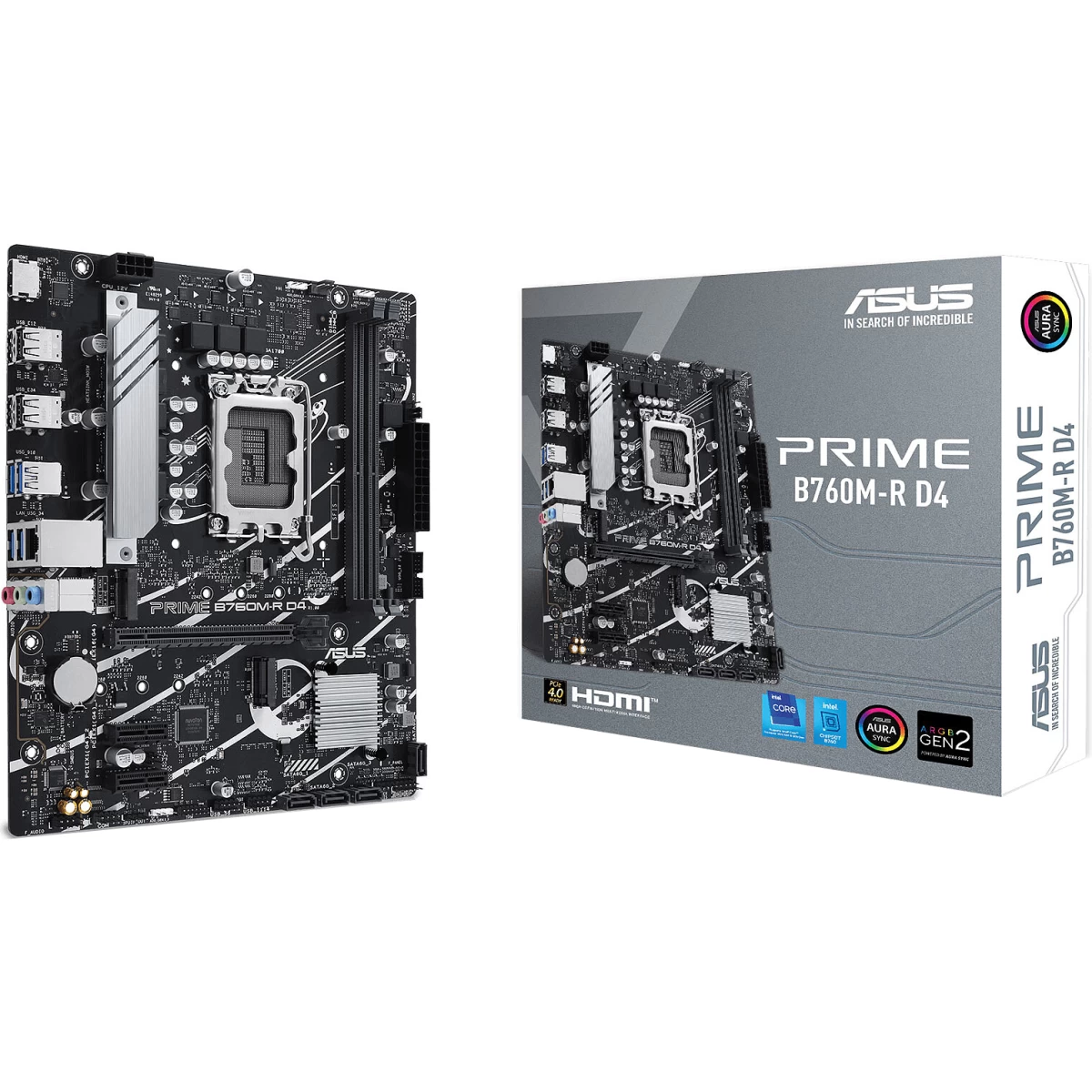 ASUS PRIME B760M-R DDR4 Intel 13th Gen Motherboard PCIe 4.0 DDR4 2xM.2 Gen4 x4 PCIe 4.0 Mainboard