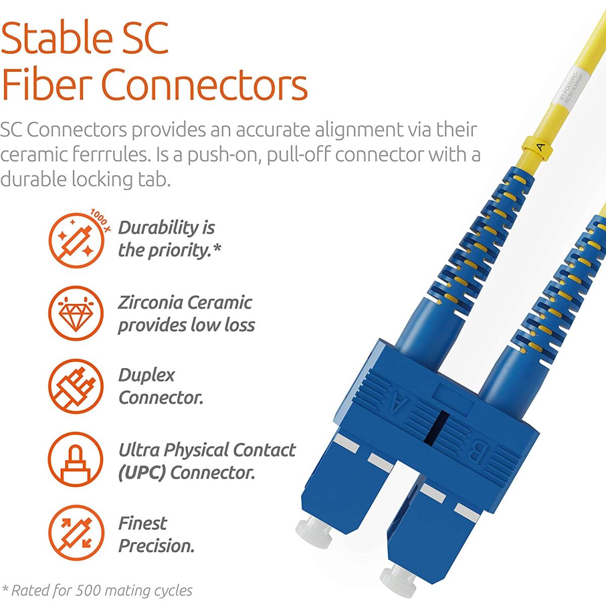 LC-SC Singlemode Fiber Patch Cord Duplex- 3M - الصورة 4