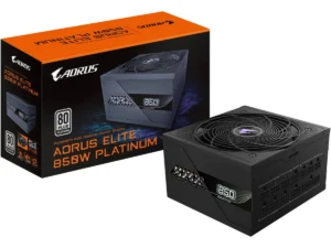 GIGABYTE AORUS ELITE P850W 850W 80+ Platinum Modular PCIe 5.0 Power Supply, Intel Form Factor ATX 12V v3.0, 850W Capacity, 120mm FDB Fan, 60-50 Hz Input Frequency, Black