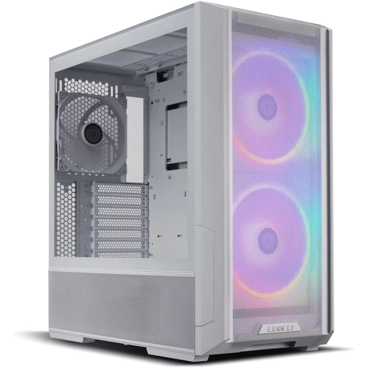 LIAN LI Lancool 216RW MESH High Airflow ARGB Mesh Front Panel w/ 3 PWM Fans w/ USB Type-C - White