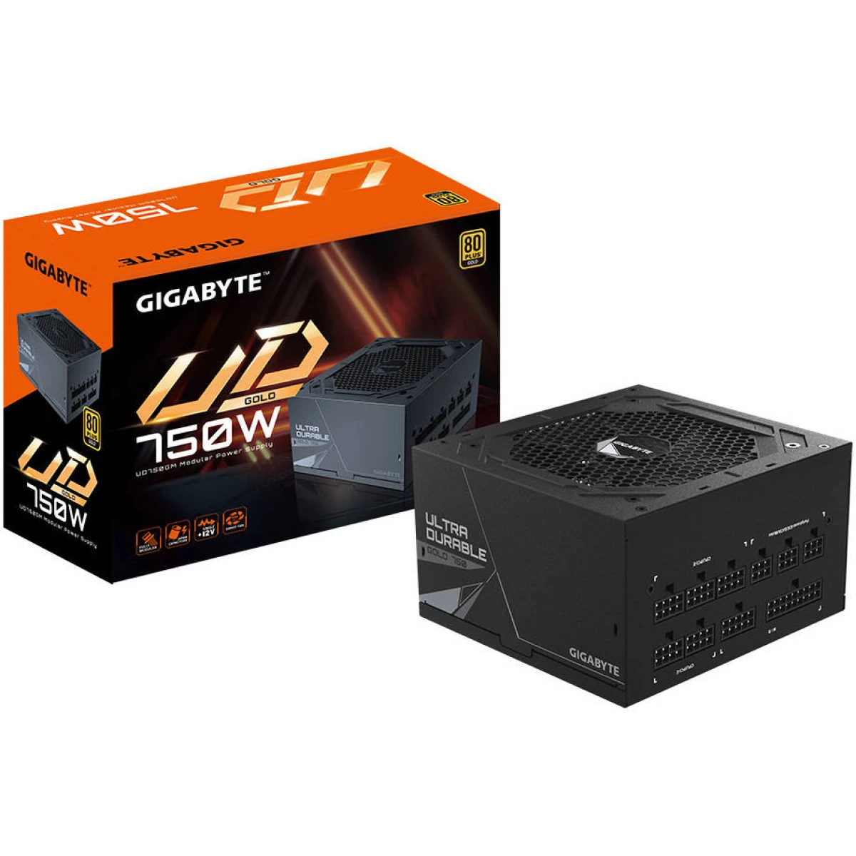 GIGABYTE UD750GM 750W 80 PLUS Gold Efficiency , 120mm Hydraulic Bearing Fan, ATX 12V v2.31, Black