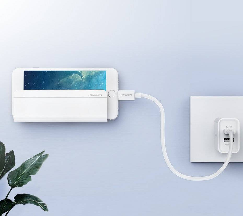 Ugreen wall mount smartphone stand for charging white (30394) - الصورة 5