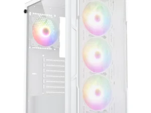Raidmax Vector V212 ATX Mesh Front Tempered Glass 4x 120mm Static RGB Preinstalled Supports Up to 310mm GPU - White