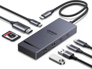 New UGREEN 5-in-1 USB-C To HDMI HDMI 4K@30Hz + 3*USB 3.0 A+PD Power Converter creamy Purple CM478 (35582)