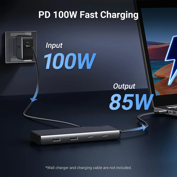 New UGREEN 8-in-1 USB-C to 2*USB-A 3.2+2*USB-C 3.2+2*HDMI+DP+PD port Converter CM639 (35625) - الصورة 8