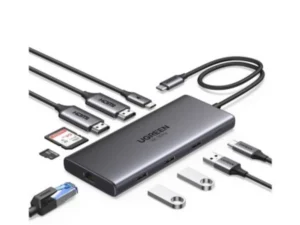New UGREEN 10-in-1 USB-C to USB-A 3.2+USB-A 3.0+2*USB-C 3.2+2*HDMI+RJ45 Gigabit+SD&TF +PD port Converter CM639 (45380)