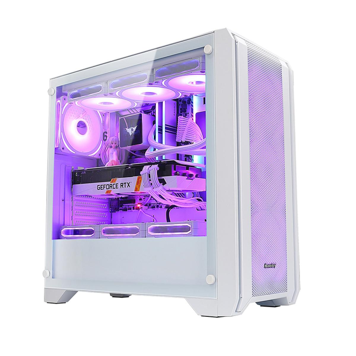 Huntkey GX750A Gaming Case With 3 Fans -White - الصورة 4
