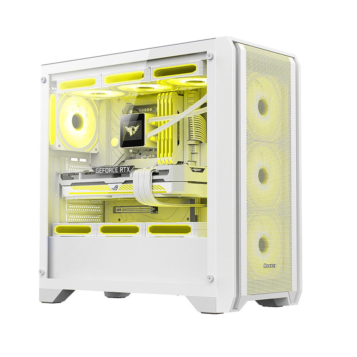 Huntkey GX750A Gaming Case With 3 Fans -White - الصورة 2