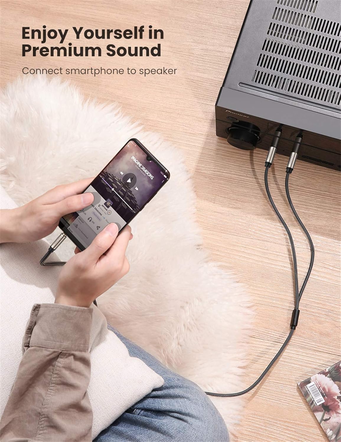 UGREEN 3.5mm TRS to Dual 6.35mm TS Audio Cable 2m (Gray) (10615) - الصورة 4