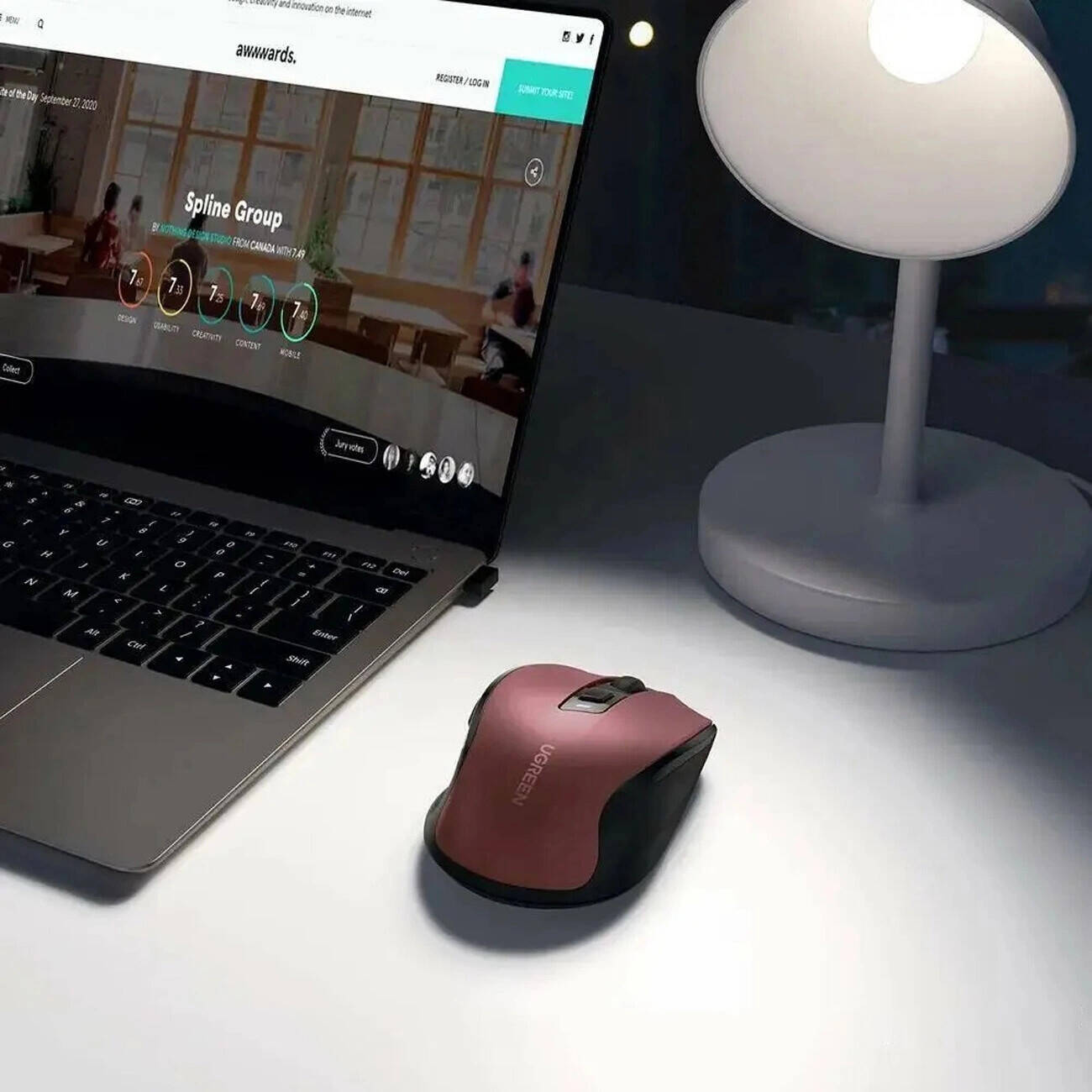 UGREEN Ergonomic Contoured-Shape Design Wireless Mouse Blue MU006 (25752) - الصورة 6
