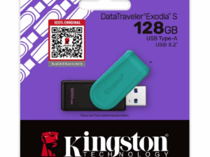 Kingston DataTraveler Exodia S USB Stick - 128GB - USB 3.2 Gen 1 - USB Type A - Black/Black