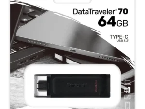 Kingston DataTraveler 70 64GB Portable & Lightweight USB-C Flash Memory , Black