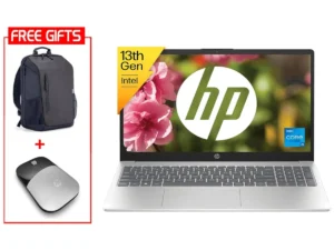 HP Laptop 15-fd0268ne (2025) NEW Intel 13Gen Core i5 10-Cores Slim Design w/ Backlit Keyboard (Customized) Bundle ((HP BackPack + HP Z3700 Mouse)) - Silver