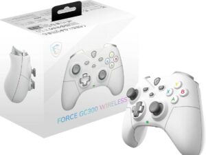 MSI Force GC300 W Gaming Wireless & Bluetooth Rechargeable Dual Vibration Dynamice Haptic Feedback 2-level Hall Effect Triggers, 2 Ergonomic Rear Buttons Gaming Controller for PC & Android
