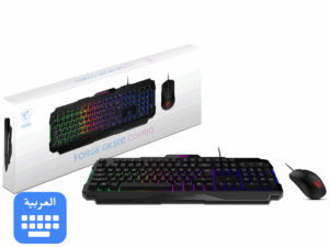 MSI Forge GK100 Combo AR-ENG – Gaming RGB Keyboard & Mouse Set, 19-Key Anti-Ghosting, 6400 DPI Optical Sensor